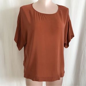 Anthropologie Saturday Sunday Silk Rust blouse size S